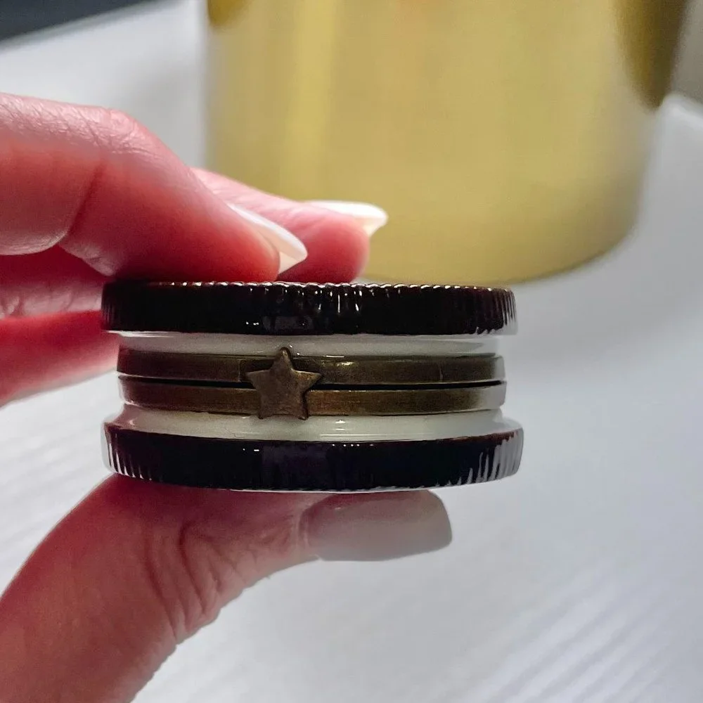Vintage 90's Oreo Cookie Porcelain Tiny Hinged Trinket Treasure Box - Picture 3 of 12